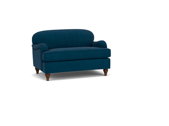 Blue Velvet Loveseat Armchair Sofabed - Traditional Style Single Chair Bed In Easy Clean Velvet - Lincoln Range - image 1