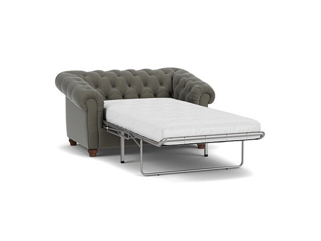 Grey Fabric Loveseat Armchair Sofabed - Traditional Style Single Chair Bed In Easy Clean Fabric - Wantage Range - image 1