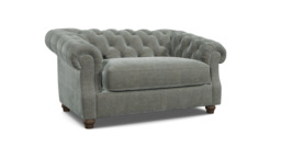 Grey Fabric Loveseat Armchair Sofabed - Traditional Style Single Chair Bed In Easy Clean Fabric - Wantage Range - thumbnail 1
