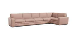 Pink Velvet 6X1.5 Seater Corner Sofa - Modern Style Custom Sofa In Stain Resistant Velvet - Sloane Range - thumbnail 1