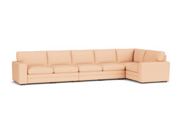 Pink Velvet 6X1.5 Seater Corner Sofa - Modern Style Custom Sofa In Stain Resistant Velvet - Sloane Range - thumbnail 1