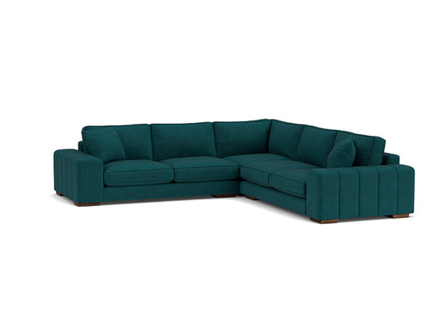 Teal Velvet 4 Seater Corner Sofa - Modern Style Custom Sofa In Stain Resistant Velvet - Epping Range - image 1