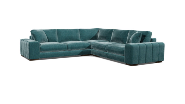 Teal Velvet 4 Seater Corner Sofa - Modern Style Custom Sofa In Stain Resistant Velvet - Epping Range - image 1