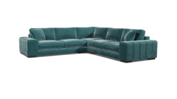 Teal Velvet 4 Seater Corner Sofa - Modern Style Custom Sofa In Stain Resistant Velvet - Epping Range