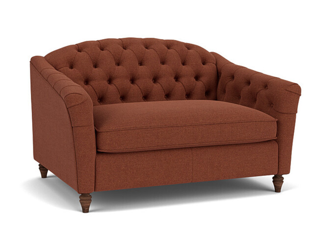 Red Velvet Loveseat Armchair - Traditional Snuggler Cuddler Custom Arm Chair In Easy Clean Velvet - Payton Range - image 1