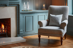 Green Linen Armchair - Traditional Accent Custom Arm Chair - Tidworth Range - thumbnail 4
