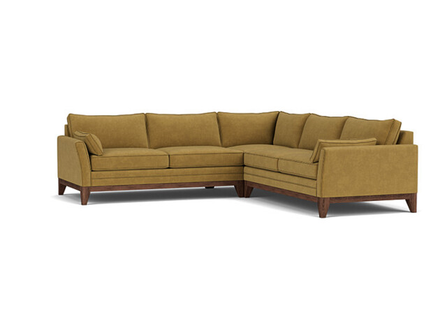 Yellow 3.5 Seater Corner Sofa - Modern Style Fabric Luxury Premium Corner Sofa - Exmouth Range - image 1