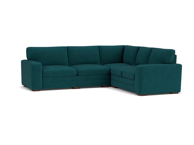 Teal Velvet 3X2 Seater Corner Sofa - Modern Style Custom Sofa In Stain Resistant Velvet - Sloane Range - image 1