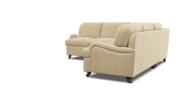 Cream Fabric 2X2 Seater Corner Sofabed - Traditional Fold Out Custom Sofa Bed - Helston Range - image 1