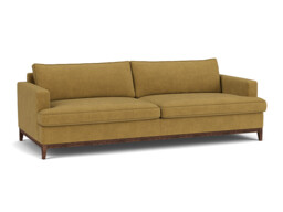 Yellow Velvet 4 Seater Sofa - Modern Style Custom Sofa In Stain Resistant Velvet - Oakham Range - thumbnail 1