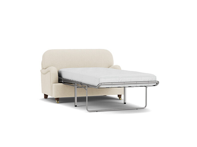 White Chenille Loveseat Armchair Sofabed - Traditional Style Single Chair Bed In Stain Resistant Chenille - Helston Range - image 1
