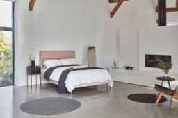 Blue Velvet Double Bed Frame - Traditional Low End With Large Headboard In Easy Clean Velvet - Yarnmouth Range - thumbnail 4
