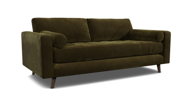 Green Linen 2.5 Seater Sofa - Modern Style Custom Sofa Settee - Shoreditch Range - image 1
