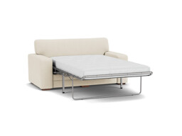 White Chenille 2.5 Seater Sofabed - Modern Fold Out Custom Sofa Bed In Stain Resistant Chenille - Sloane Range - thumbnail 1