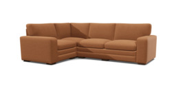 Orange Velvet 3X1.5 Seater Corner Sofa - Modern Fold Out Custom Sofa Bed In Stain Resistant Velvet - Sloane Range - thumbnail 1