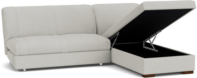 Light Grey Fabric 3.5 Seater Sofabed With Chaise Storage - Modern Fold Out Custom Sofa Bed - Launceston Range