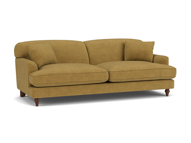 Yellow Velvet 4 Seater Sofa - Traditional Large Custom Sofa In Stain Resistant Velvet - Galloway Range - image 1