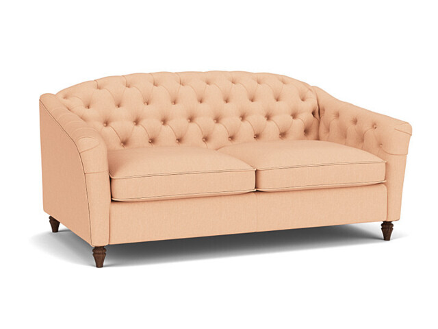 Pink Velvet 3 Seater Sofa - Traditional Button Back Custom Sofa In Stain Resistant Velvet - Payton Range - image 1