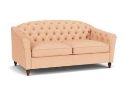 Pink Velvet 3 Seater Sofa - Traditional Button Back Custom Sofa In Stain Resistant Velvet - Payton Range - thumbnail 1