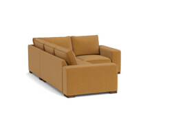 Orange Velvet 3 Seater Left Corner Sofa - Modern Style Custom Sofa In Stain Resistant Velvet - Ashdown Range - thumbnail 1