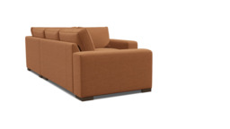 Orange Velvet 3 Seater Left Corner Sofa - Modern Style Custom Sofa In Stain Resistant Velvet - Ashdown Range - thumbnail 1