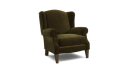 Green Linen Wingback Armchair - Traditional Accent Custom Arm Chair - Otley Range