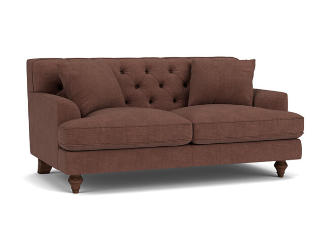 Purple Velvet 2 Seater Sofa - Traditional Button Back Custom Sofa In Easy Clean Velvet - Charnwood Range - image 1