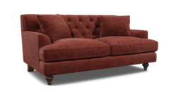 Purple Velvet 2 Seater Sofa - Traditional Button Back Custom Sofa In Easy Clean Velvet - Charnwood Range - thumbnail 1