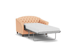 Pink Velvet Loveseat Armchair Sofabed - Traditional Style Single Chair Bed In Stain Resistant Velvet - Payton Range - thumbnail 1