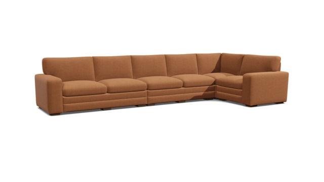 Orange Velvet 6X1.5 Seater Corner Sofa - Modern Style Custom Sofa In Stain Resistant Velvet - Sloane Range - image 1