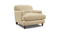 Cream Fabric Armchair - Traditional Ladies Custom Arm Chair - Galloway Range - thumbnail 1