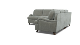 Grey Fabric 2X2 Seater Corner Sofabed - Traditional Fold Out Custom Sofa Bed In Easy Clean Fabric - Helston Range