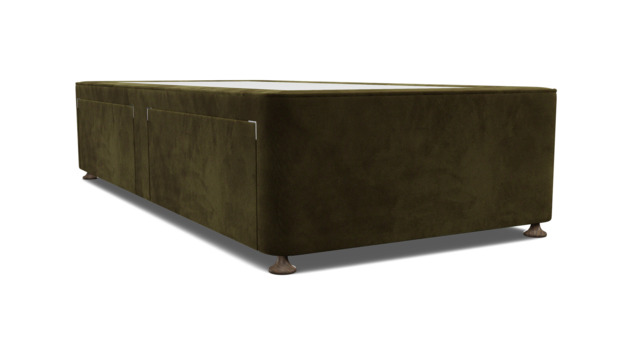 Green Linen Single Bed Divan - Modern Style Divan Base - Barnsley Range - image 1