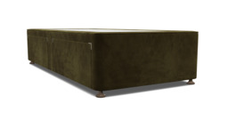 Green Linen Single Bed Divan - Modern Style Divan Base - Barnsley Range - thumbnail 1