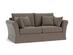 Brown Velvet 3 Seater Sofa - Traditional Style Custom Sofa In Easy Clean Velvet - Jude Range - thumbnail 1