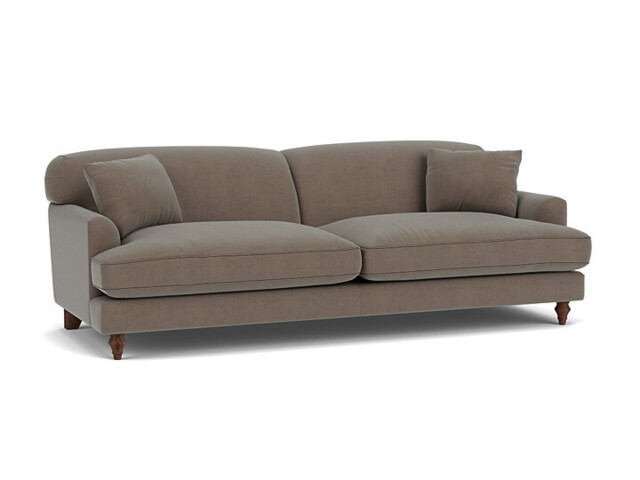 Brown Velvet 2 Seater Sofa - Traditional Style Custom Sofa In Easy Clean Velvet - Galloway Range - image 1