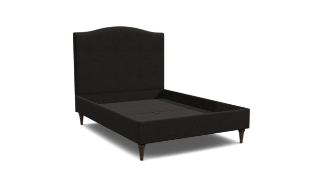 Black Velvet Double Bed Frame - Traditional Low End With Large Headboard In Easy Clean Velvet - Avebury Range - image 1