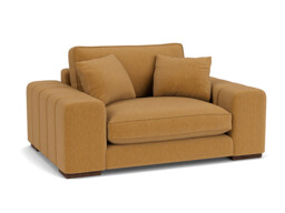 Orange Velvet Loveseat Armchair - Modern Snuggle Cuddler Custom Arm Chair In Stain Resistant Velvet - Epping Range