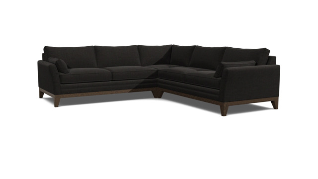 Black 3.5 Seater Corner Sofa - Modern Style Fabric Luxury Premium Corner Sofa - Exmouth Range - image 1