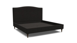 Black Velvet Emperor Size Bed Frame - Traditional Low End With Large Headboard In Easy Clean Velvet - Avebury Range - thumbnail 1