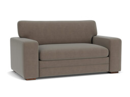 Brown Velvet Loveseat Armchair - Modern Snuggle Cuddler Custom Arm Chair In Easy Clean Velvet - Sloane Range