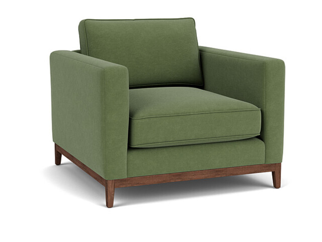 Green Linen Armchair - Modern Accent Custom Arm Chair - Darwin Range - image 1