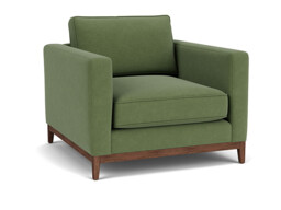 Green Linen Armchair - Modern Accent Custom Arm Chair - Darwin Range