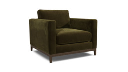 Green Linen Armchair - Modern Accent Custom Arm Chair - Darwin Range