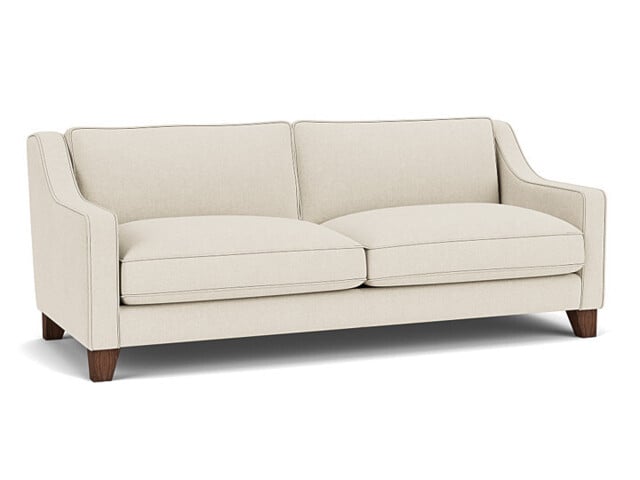 White Chenille 4 Seater Sofa - Modern Style Custom Sofa In Stain Resistant Chenille - Banbury Range - image 1