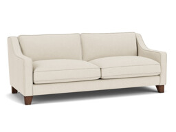 White Chenille 4 Seater Sofa - Modern Style Custom Sofa In Stain Resistant Chenille - Banbury Range - thumbnail 1