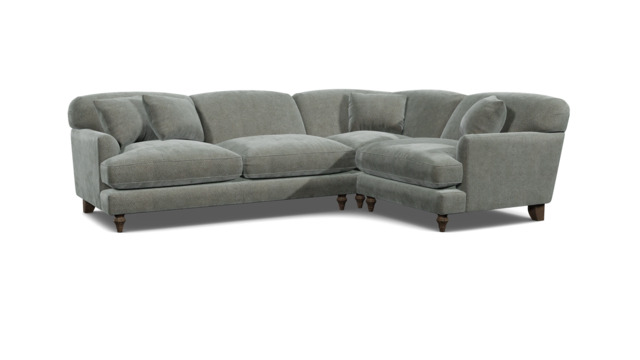 Grey Fabric 3 Seater Right Corner Sofa - Traditional Style Custom Sofa In Easy Clean Fabric - Galloway Range - image 1