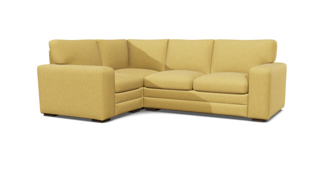 Yellow Velvet 1X2.5 Seater Corner Sofabed - Modern Pull Out Custom Sofa Bed In Stain Resistant Velvet - Sloane Range - image 1