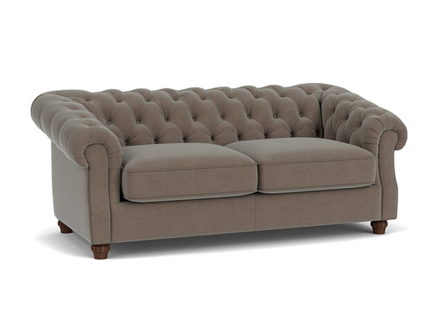 Brown Velvet 3 Seater Sofa - Traditional Chesterfield Style Custom Sofa In Easy Clean Velvet - Wantage Range - image 1