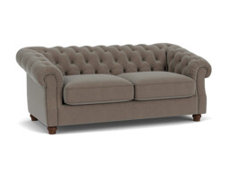 Brown Velvet 3 Seater Sofa - Traditional Chesterfield Style Custom Sofa In Easy Clean Velvet - Wantage Range - thumbnail 1